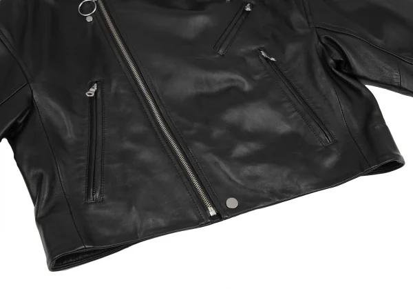 エレンディークELENDEEK ワイドシルエットレザーライダースジャケット 黒1 K-127416_009