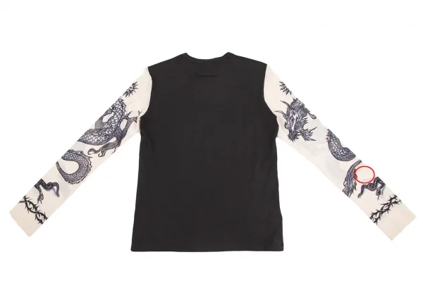 Jean-Paul GAULTIER HOMME Dragon Printed Mesh Sleeves T Shirt K-127426_010