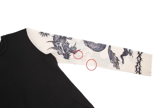 Jean-Paul GAULTIER HOMME Dragon Printed Mesh Sleeves T Shirt K-127426_003