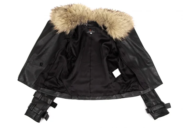 YOSHIE INABA L'EQUIPE Fur Leather Motorcycle Jacket K-127435_011