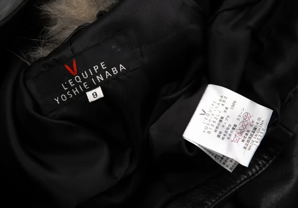 YOSHIE INABA L'EQUIPE Fur Leather Motorcycle Jacket K-127435_015