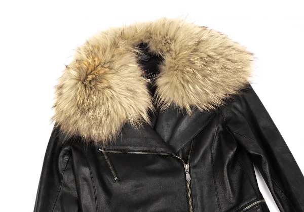 YOSHIE INABA L'EQUIPE Fur Leather Motorcycle Jacket K-127435_003