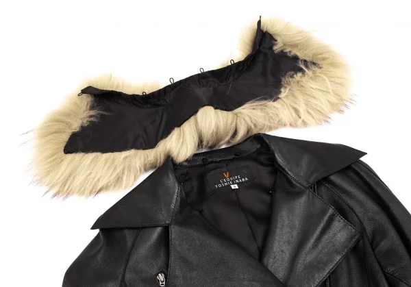 YOSHIE INABA L'EQUIPE Fur Leather Motorcycle Jacket K-127435_004