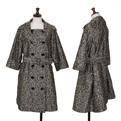 YOSHIE INABA L'EQUIPE Leopard Jacquard 3/4 Sleeves Coat