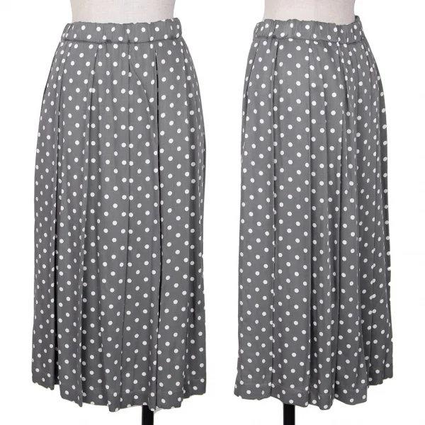 BLACK COMME des GARCONS Dot Printed Pleats Skirt Grey,White S K-127471_001