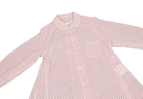 COMME des GARCONS Poly Round Collar Dot Long Shirt K-127472_003
