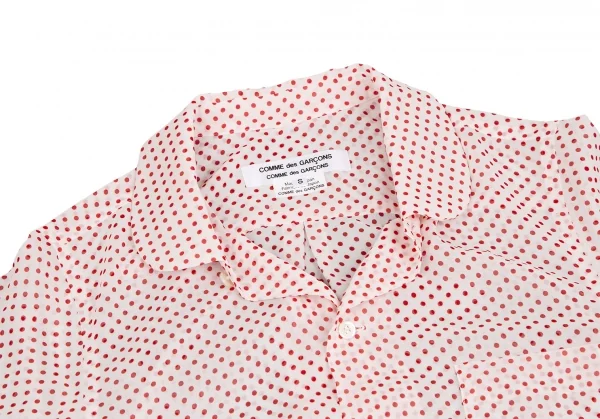 COMME des GARCONS Poly Round Collar Dot Long Shirt K-127472_005