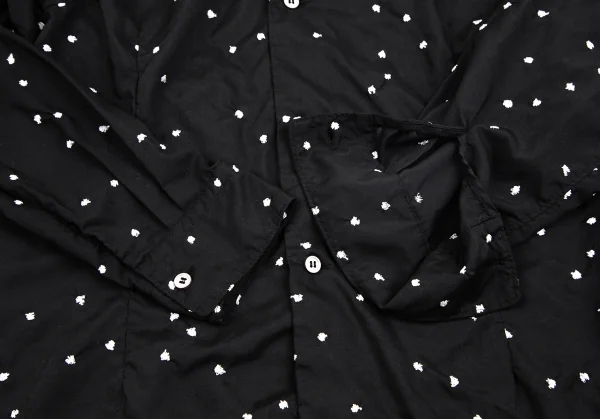 コムコム コムデギャルソンCOMME des GARCONS ポリドットエンブロイダリーシャツ 黒白L K-127475_010
