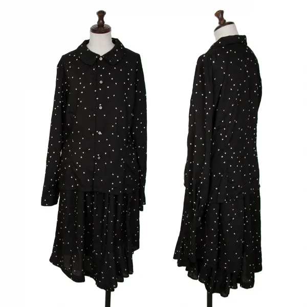 コムコム コムデギャルソンCOMME des GARCONS ポリドットエンブロイダリーシャツ 黒白L K-127475_015