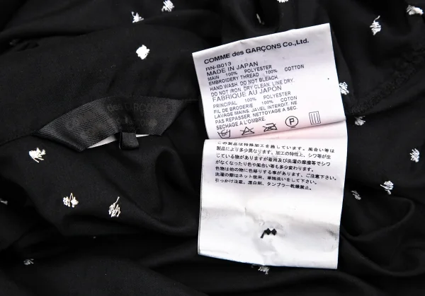 コムコム コムデギャルソンCOMME des GARCONS ポリドットエンブロイダリーシャツ 黒白L K-127475_016