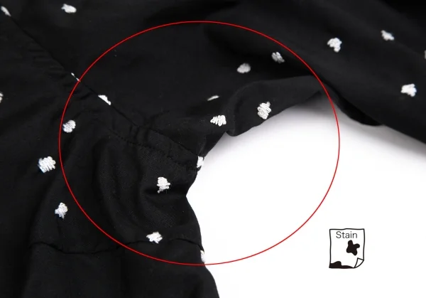 コムコム コムデギャルソンCOMME des GARCONS ポリドットエンブロイダリーシャツ 黒白L K-127475_004