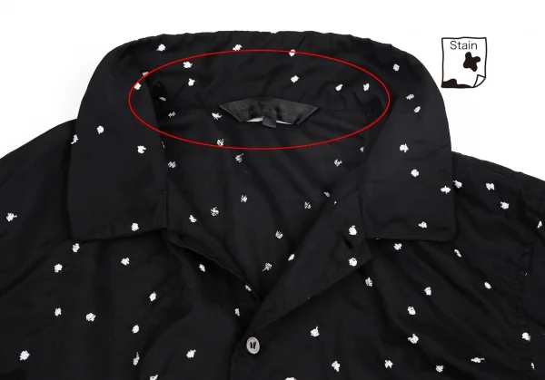 コムコム コムデギャルソンCOMME des GARCONS ポリドットエンブロイダリーシャツ 黒白L K-127475_007