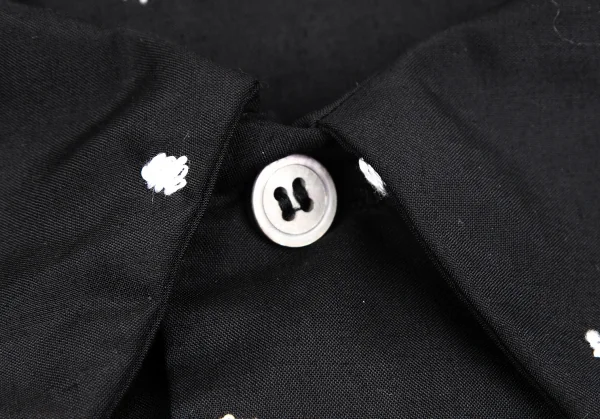 コムコム コムデギャルソンCOMME des GARCONS ポリドットエンブロイダリーシャツ 黒白L K-127475_008