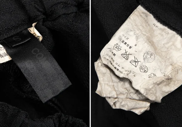 コムコム コムデギャルソンCOMME des GARCONS ウールストライプジャガードワイドハーフパンツ 黒S K-127486_012