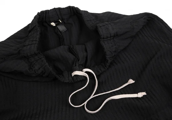 コムコム コムデギャルソンCOMME des GARCONS ウールストライプジャガードワイドハーフパンツ 黒S K-127486_003