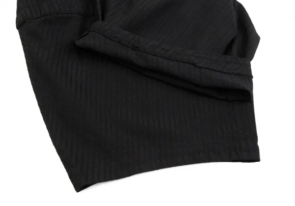 コムコム コムデギャルソンCOMME des GARCONS ウールストライプジャガードワイドハーフパンツ 黒S K-127486_007