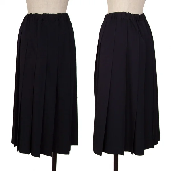 COMME des GARCONS COMME des GARCONS Wool Gaba Pleats Skirt Navy S K-127488_001