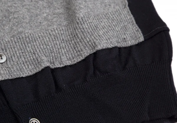 コムコム コムデギャルソンCOMME des GARCONS ウールパネル切替マルチカラーカーディガン グレー他L K-127499_011