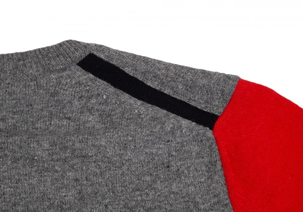 コムコム コムデギャルソンCOMME des GARCONS ウールパネル切替マルチカラーカーディガン グレー他L K-127499_015