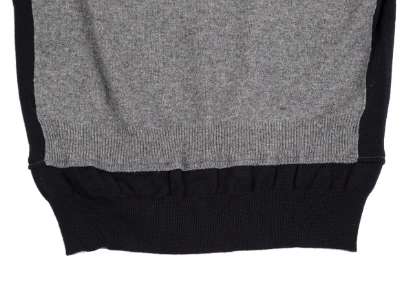 コムコム コムデギャルソンCOMME des GARCONS ウールパネル切替マルチカラーカーディガン グレー他L K-127499_016