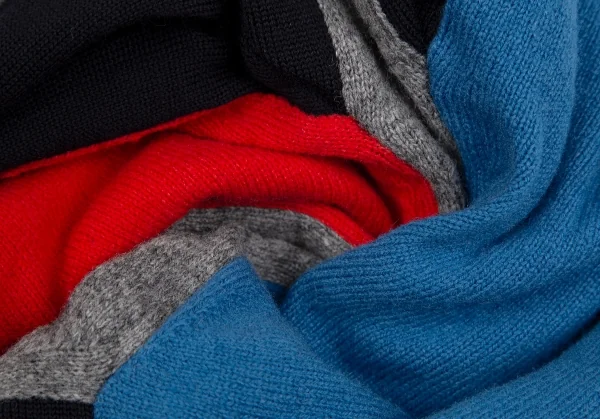 コムコム コムデギャルソンCOMME des GARCONS ウールパネル切替マルチカラーカーディガン グレー他L K-127499_017