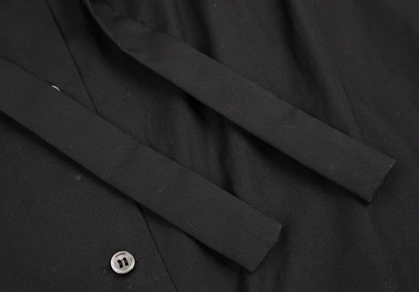コムコム コムデギャルソンCOMME des GARCONS コットンバックボタンスタンドカラーロングシャツ 黒S K-127503_011