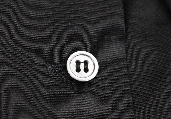 コムコム コムデギャルソンCOMME des GARCONS コットンバックボタンスタンドカラーロングシャツ 黒S K-127503_013