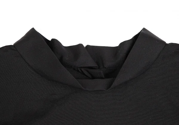 コムコム コムデギャルソンCOMME des GARCONS コットンバックボタンスタンドカラーロングシャツ 黒S K-127503_004