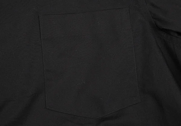 コムコム コムデギャルソンCOMME des GARCONS コットンバックボタンスタンドカラーロングシャツ 黒S K-127503_005