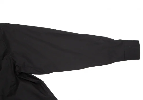 コムコム コムデギャルソンCOMME des GARCONS コットンバックボタンスタンドカラーロングシャツ 黒S K-127503_006