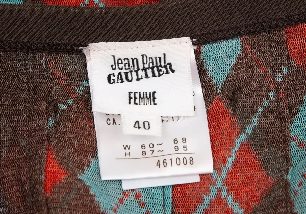 Jean-Paul GAULTIER FEMME Argyle Printed Mesh Skirt K-127513_015