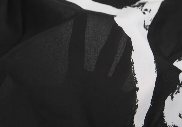 ワイズY's 達筆ロゴプリントスカーフ 黒 K-127522_004