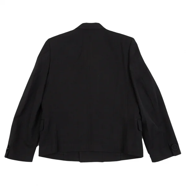 トリココムデギャルソンtricot COMME des GARCONSウールギャバダブルボタンピークドラペルセットアップ 黒M K-127529_010