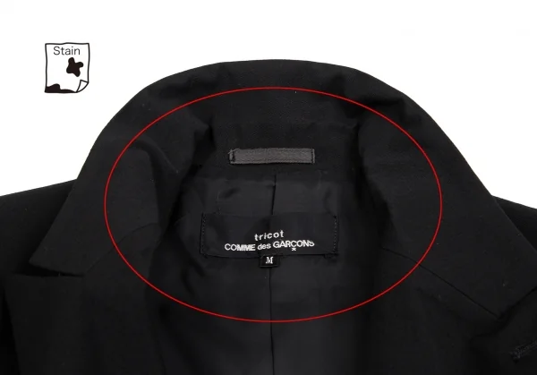 トリココムデギャルソンtricot COMME des GARCONSウールギャバダブルボタンピークドラペルセットアップ 黒M K-127529_005