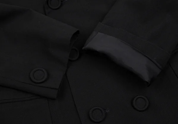 トリココムデギャルソンtricot COMME des GARCONSウールギャバダブルボタンピークドラペルセットアップ 黒M K-127529_006