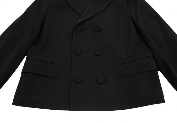 トリココムデギャルソンtricot COMME des GARCONSウールギャバダブルボタンピークドラペルセットアップ 黒M K-127529_007