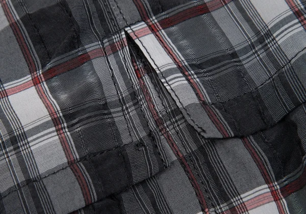 センソユニコt.b SENSOUNICO チェック切替フロントダブルジップノースリーブワンピース 黒グレー赤38 K-127539_014