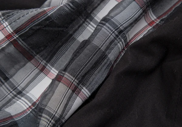 センソユニコt.b SENSOUNICO チェック切替フロントダブルジップノースリーブワンピース 黒グレー赤38 K-127539_016