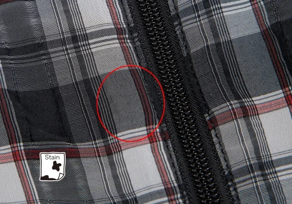 センソユニコt.b SENSOUNICO チェック切替フロントダブルジップノースリーブワンピース 黒グレー赤38 K-127539_005