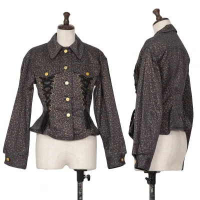 ジュニアゴルチエJUNIOR GAULTIER フラワープリントレースアップトラッカージャケット