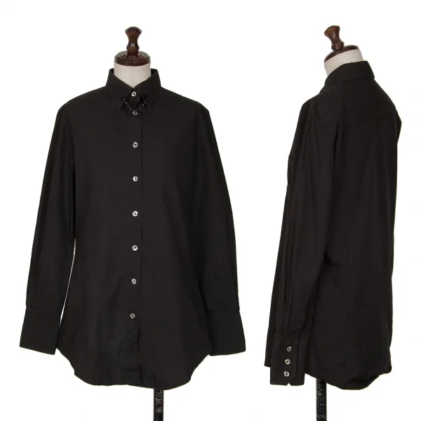 Jean-Paul GAULTIER CLASSIQUE Cross Collar Chain Shirt Black 40 K-127565_001