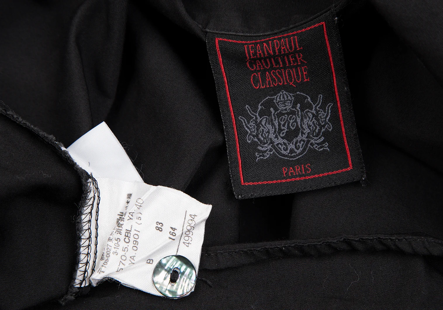 ジャンポールゴルチエ クラシックJean Paul GAULTIER CLASSIQUE クロスカラーチェーンシャツ 黒40 【レディース】 ジャンポールゴルチエ クラシックJean Paul GAULTIER CLASSIQUE
