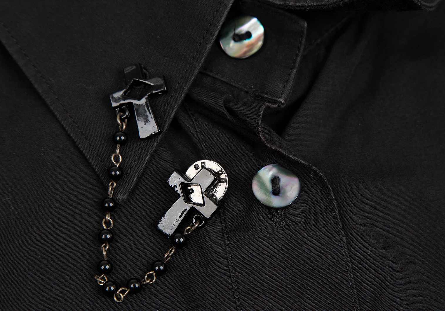 ジャンポールゴルチエ クラシックJean Paul GAULTIER CLASSIQUE クロスカラーチェーンシャツ 黒40 【レディース】 ジャンポールゴルチエ クラシックJean Paul GAULTIER CLASSIQUE