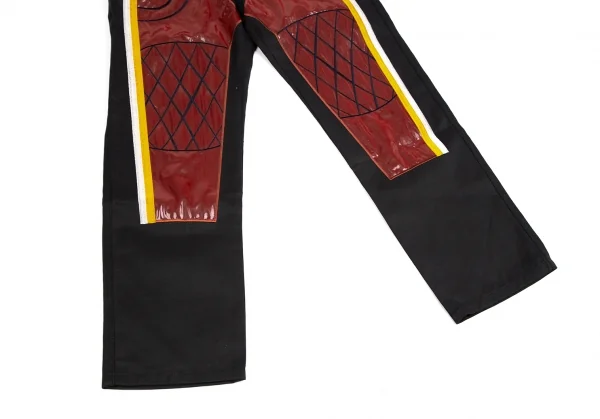 ジャンポールゴルチエ オムJean Paul GAULTIER HOMME ポリウレタン刺繍貼り付けパンツ 黒茶44 K-127570_011