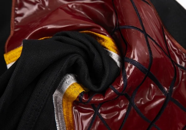 ジャンポールゴルチエ オムJean Paul GAULTIER HOMME ポリウレタン刺繍貼り付けパンツ 黒茶44 K-127570_017