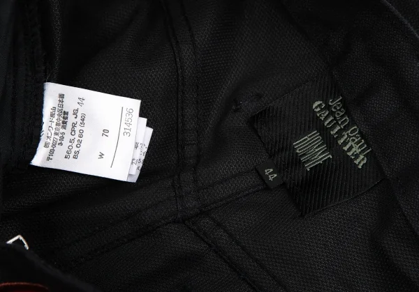 ジャンポールゴルチエ オムJean Paul GAULTIER HOMME ポリウレタン刺繍貼り付けパンツ 黒茶44 K-127570_019