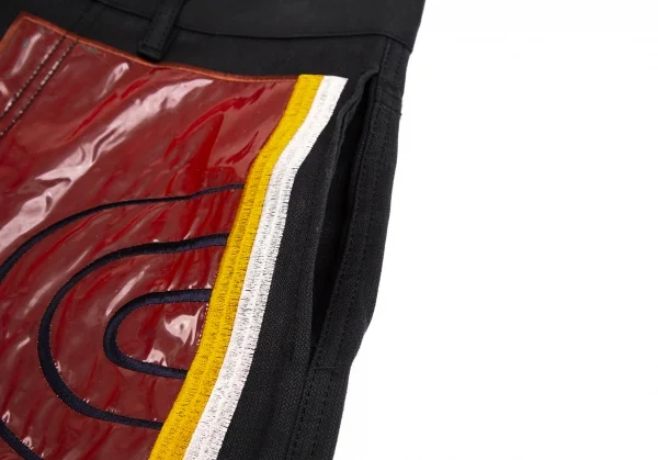 ジャンポールゴルチエ オムJean Paul GAULTIER HOMME ポリウレタン刺繍貼り付けパンツ 黒茶44 K-127570_007