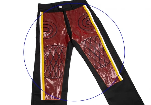 ジャンポールゴルチエ オムJean Paul GAULTIER HOMME ポリウレタン刺繍貼り付けパンツ 黒茶44 K-127570_008