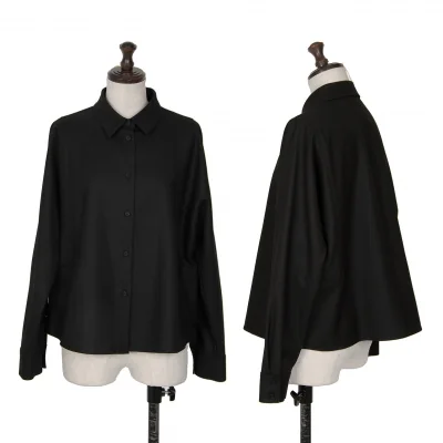 Theory luxe Switching Wool Long Sleeve Shirt