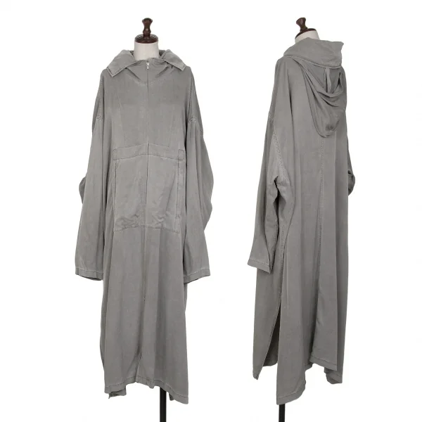 Y's Printed Hoodie Zipper Coat Grey 2 K-127589_001